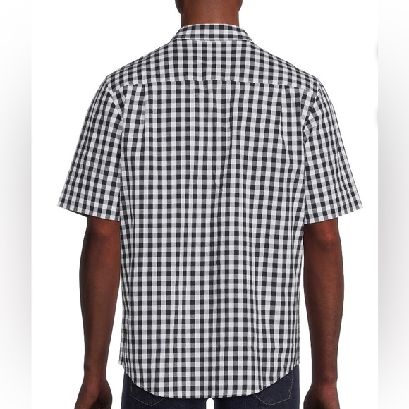 Mens GEORGE Short Sleeved Shirt Size Medium 38-40 Navy White Check New - Picture 3 of 8